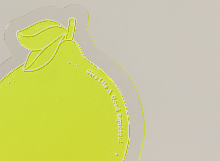 Lemon-Shaped Acrylic Greeting Card